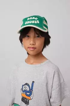 Детская хлопковая кепка с козырьком Bobo Choses, зеленый