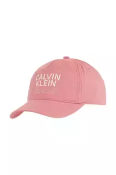 Детская хлопковая кепка с козырьком Calvin Klein Jeans, розовый
