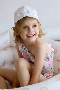 Детская хлопковая кепка с козырьком ENOLA Jamiks, белый