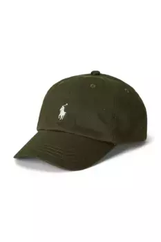 Детская хлопковая кепка с козырьком Polo Ralph Lauren, зеленый