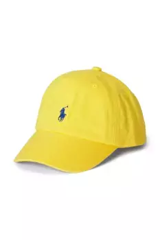 Детская хлопковая кепка с козырьком Polo Ralph Lauren, желтый