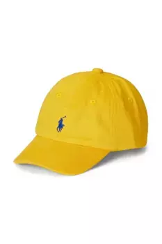 Детская хлопковая кепка с козырьком Polo Ralph Lauren, желтый