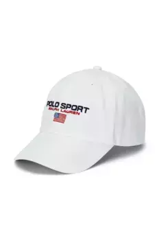 Детская хлопковая кепка с козырьком Polo Ralph Lauren, белый