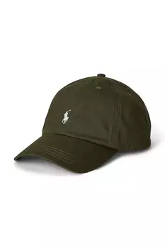 Детская хлопковая кепка с козырьком Polo Ralph Lauren, зеленый