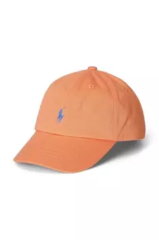 Детская хлопковая кепка с козырьком Polo Ralph Lauren, оранжевый