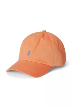 Детская хлопковая кепка с козырьком Polo Ralph Lauren, оранжевый