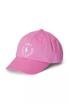 Детская хлопковая кепка с козырьком Polo Ralph Lauren, розовый