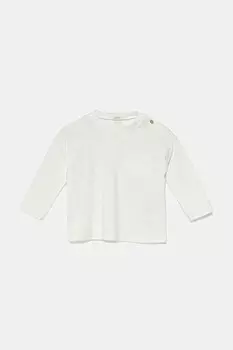 Детская хлопковая кофта с длинными рукавами United Colors Of Benetton, белый