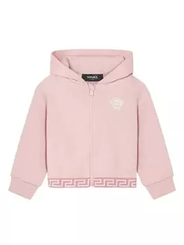 Детская хлопковая куртка с капюшоном Medusa от Versace Kids, розовый