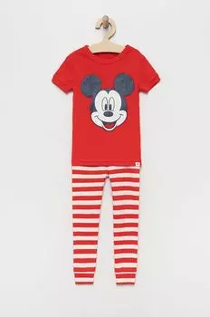 Детская хлопковая пижама GAP, красный
