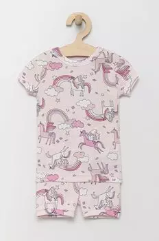 Детская хлопковая пижама GAP, розовый