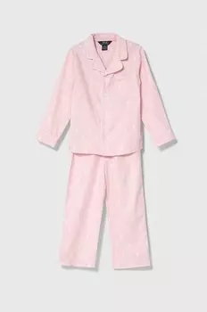 Детская хлопковая пижама Polo Ralph Lauren, розовый