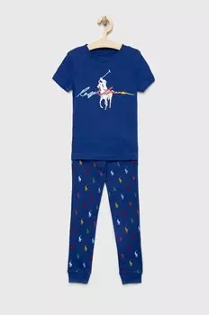Детская хлопковая пижама Polo Ralph Lauren, синий