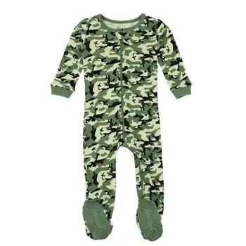 Детская хлопковая пижама с камуфляжным принтом Leveret, камуфляж