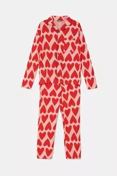 Детская хлопковая пижама United Colors of Benetton, розовый