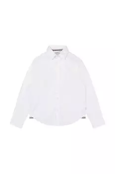 Детская хлопковая рубашка BOSS, белый