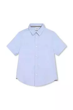 Детская хлопковая рубашка Boss, синий
