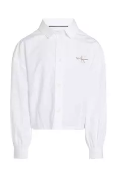 Детская хлопковая рубашка Calvin Klein Jeans, белый