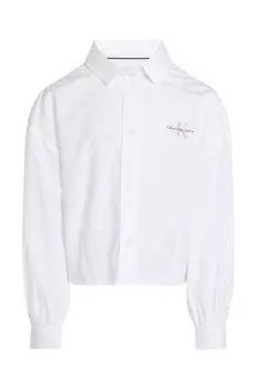Детская хлопковая рубашка Calvin Klein Jeans, белый