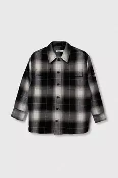 Детская хлопковая рубашка Calvin Klein Jeans, черный
