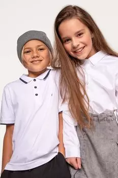 Детская хлопковая рубашка Coccodrillo, белый