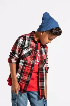 Детская хлопковая рубашка Coccodrillo, красный