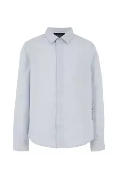 Детская хлопковая рубашка Emporio Armani, синий