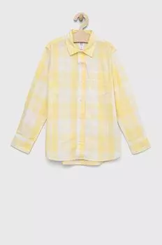 Детская хлопковая рубашка GAP, желтый