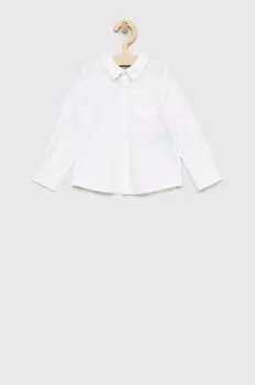 Детская хлопковая рубашка Guess, белый