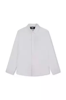 Детская хлопковая рубашка Karl Lagerfeld, белый