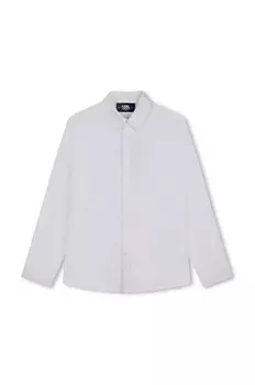 Детская хлопковая рубашка Karl Lagerfeld, белый