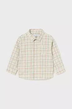 Детская хлопковая рубашка Mayoral, бежевый