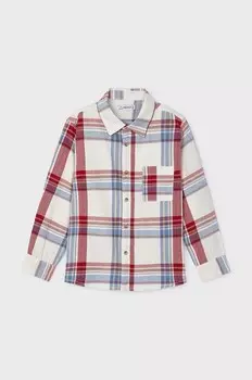 Детская хлопковая рубашка Mayoral, красный