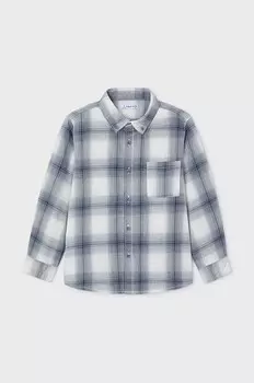Детская хлопковая рубашка Mayoral, серый