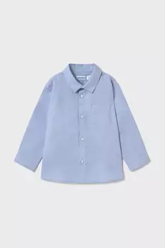 Детская хлопковая рубашка Mayoral, синий