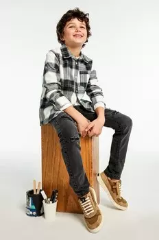 Детская хлопковая рубашка Mayoral, зеленый