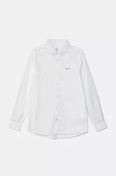 Детская хлопковая рубашка NACE Pepe Jeans, белый