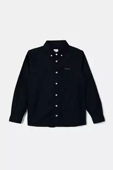 Детская хлопковая рубашка Pepe Jeans NACE, темно-синий