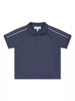 Детская хлопковая рубашка-поло Emporio Armani Emporio Armani Kids, синий