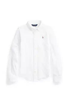 Детская хлопковая рубашка Polo Ralph Lauren, белый