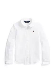 Детская хлопковая рубашка Polo Ralph Lauren, белый