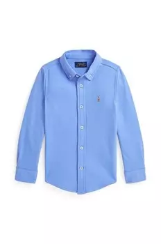 Детская хлопковая рубашка Polo Ralph Lauren, синий