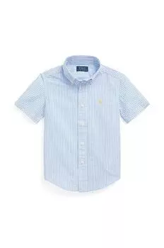 Детская хлопковая рубашка Polo Ralph Lauren, темно-синий