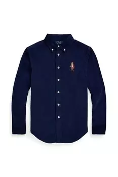 Детская хлопковая рубашка Polo Ralph Lauren, темно-синий