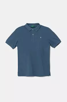 Детская хлопковая рубашка-поло United Colors Of Benetton, синий