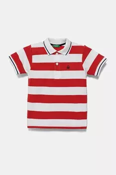Детская хлопковая рубашка-поло United Colors Of Benetton, красный