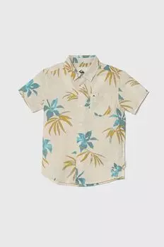 Детская хлопковая рубашка Quiksilver, бежевый