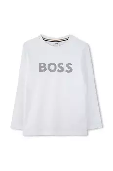 Детская хлопковая рубашка с длинным рукавом Boss, белый