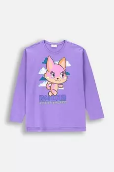 Детская хлопковая рубашка с длинным рукавом Coccodrillo, фиолетовый