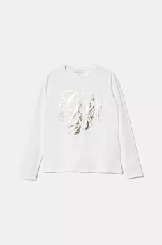 Детская хлопковая рубашка с длинным рукавом Guess, белый
